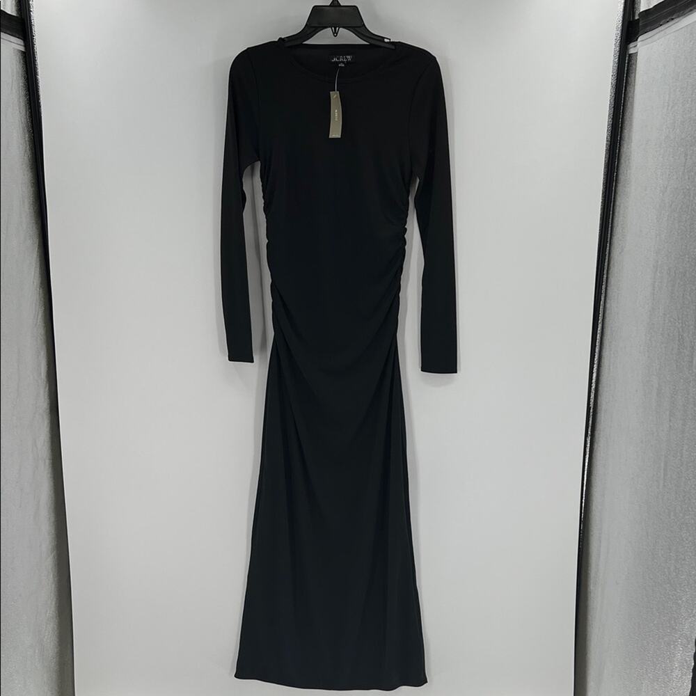J. Crew Women's Long-sleeve dress in jersey crepe - Black - XS - New with tags